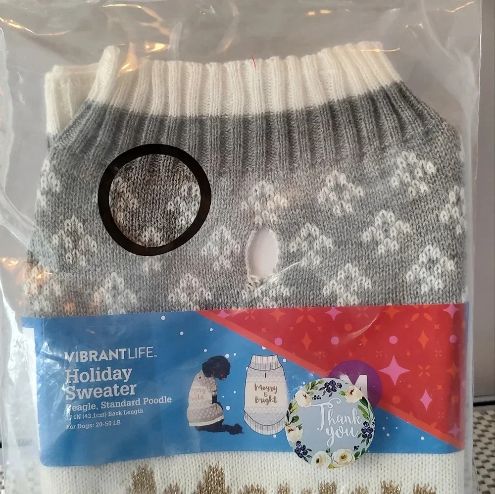 Dog Sweater Holiday 20-50lbs Size Medium 17